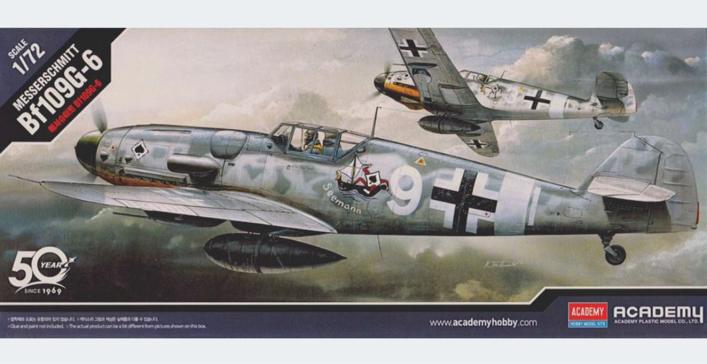 Academy 12467 samolot Messerschmitt Bf-109G-6 model do sklejania 1:72