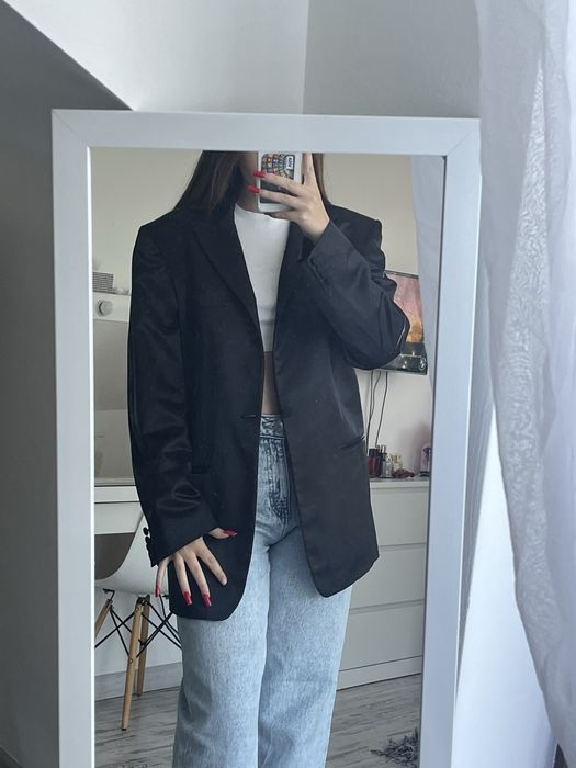 Elegancka czarna marynarka made in italy