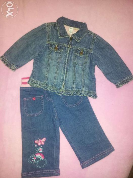 dzinsowa kurteczka GAP, spodnie, rozmiar 80