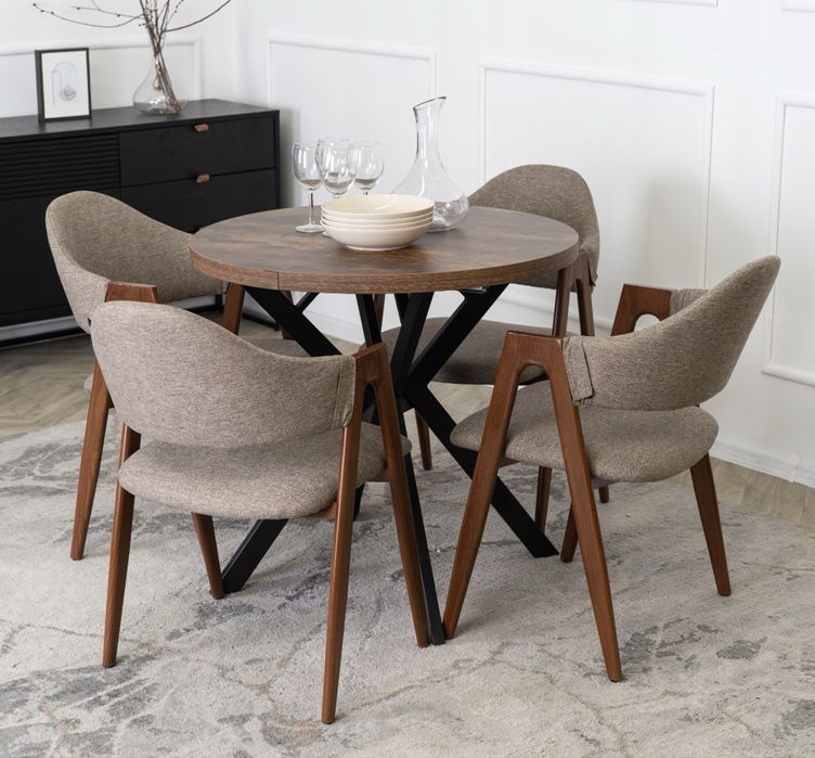 Стілець м'який кухонний скандинавський для їдальні салону Бежевий