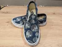 Vans Classic Slip On [Wireframe Skulls] Canvas Black Shoes