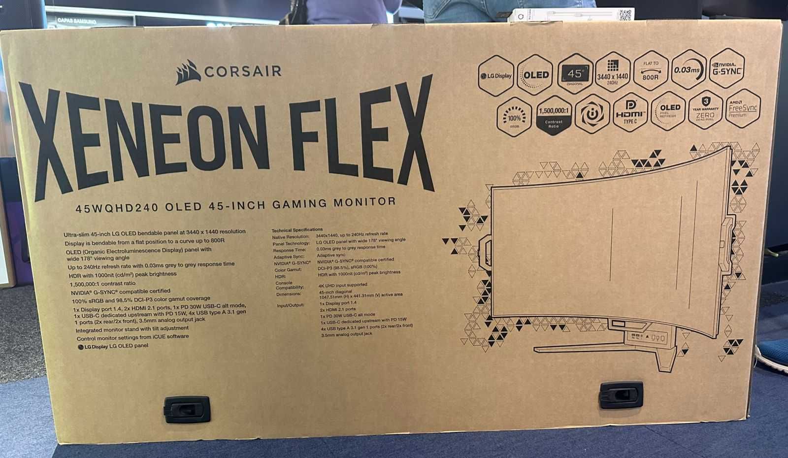 Monitor Gaming Corsair Xeneon Flex Oled 45Wqhd240 | 45' Ultrawide Qhd