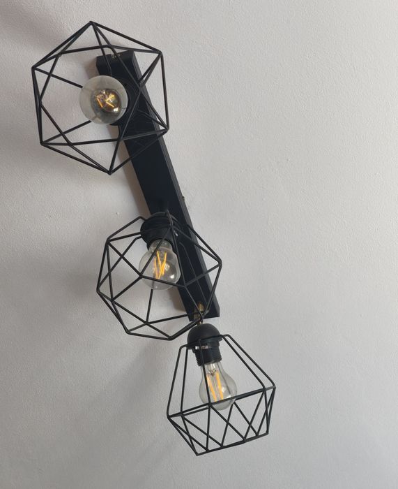 Lampa sufitowa loft. Czarna.
