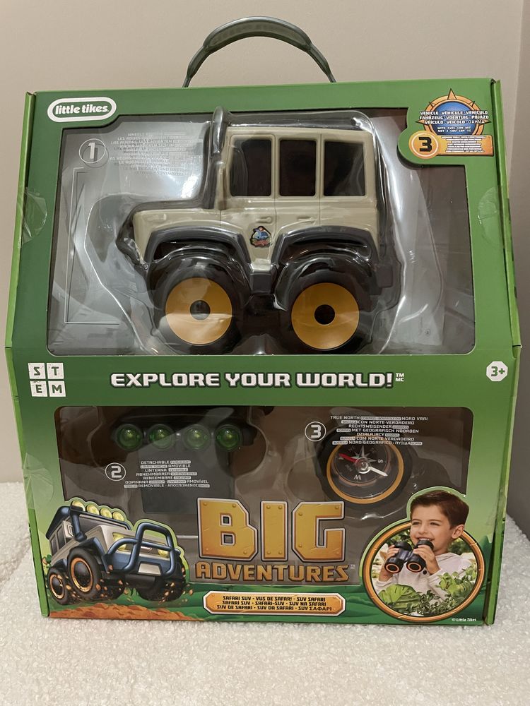 Auto Little Tikes big adventures safari suv lornetka kompas latarka