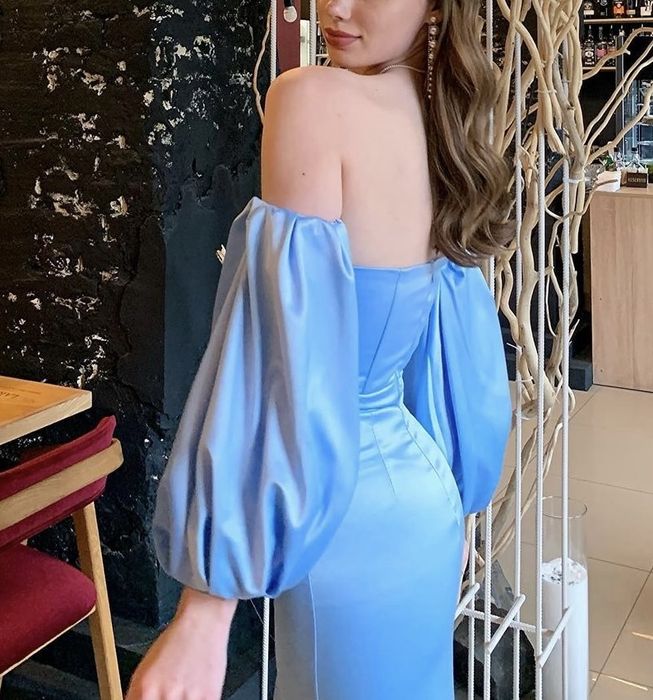 вечірня корсетна сукня, ідеально підкреслює фігуру, xs-s, блакитна