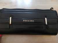 Skórzana torebka kopertówka Puccini czarna