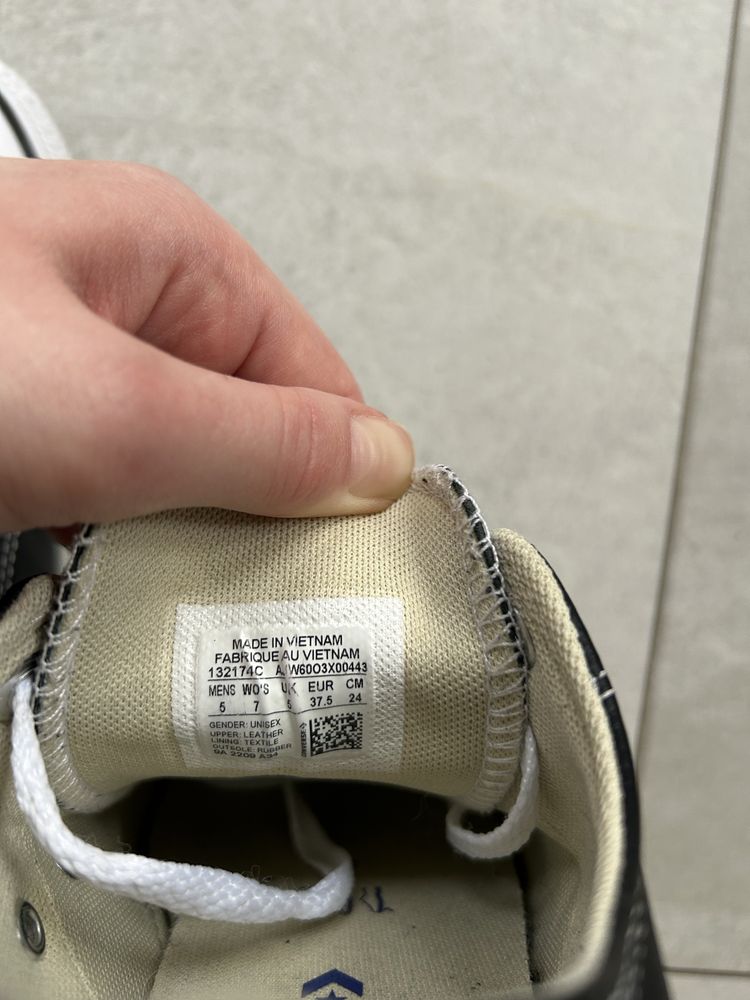 Skorzane czarne converse trampki