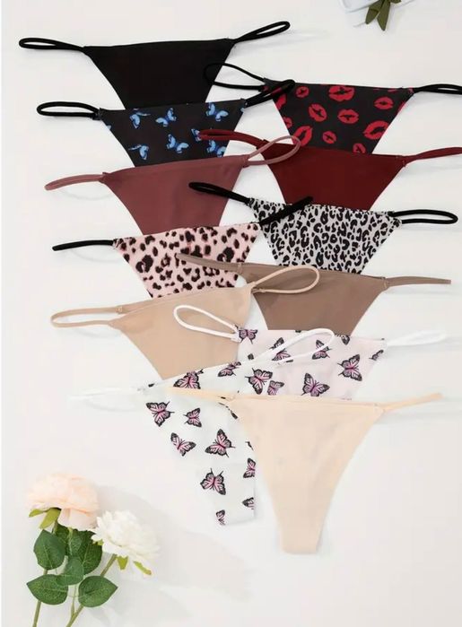 Безшовні стрінги з принтом та без