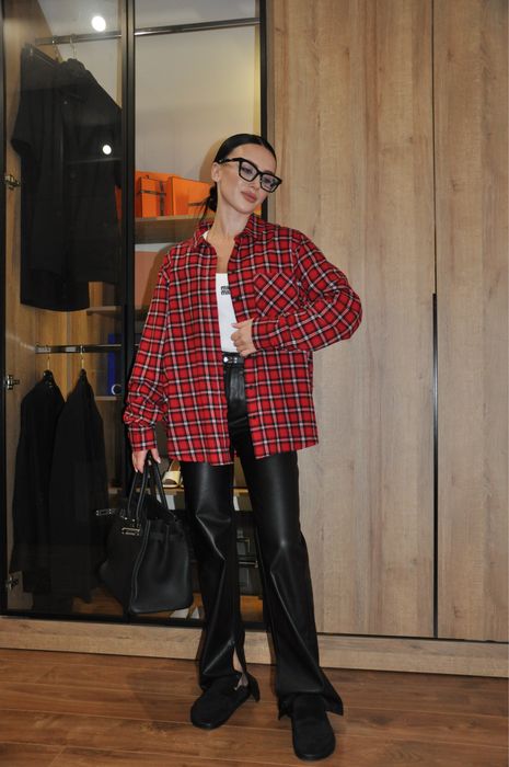 Premium тепла сорочка cotton картата рубашка оверсайз блузка під Levis