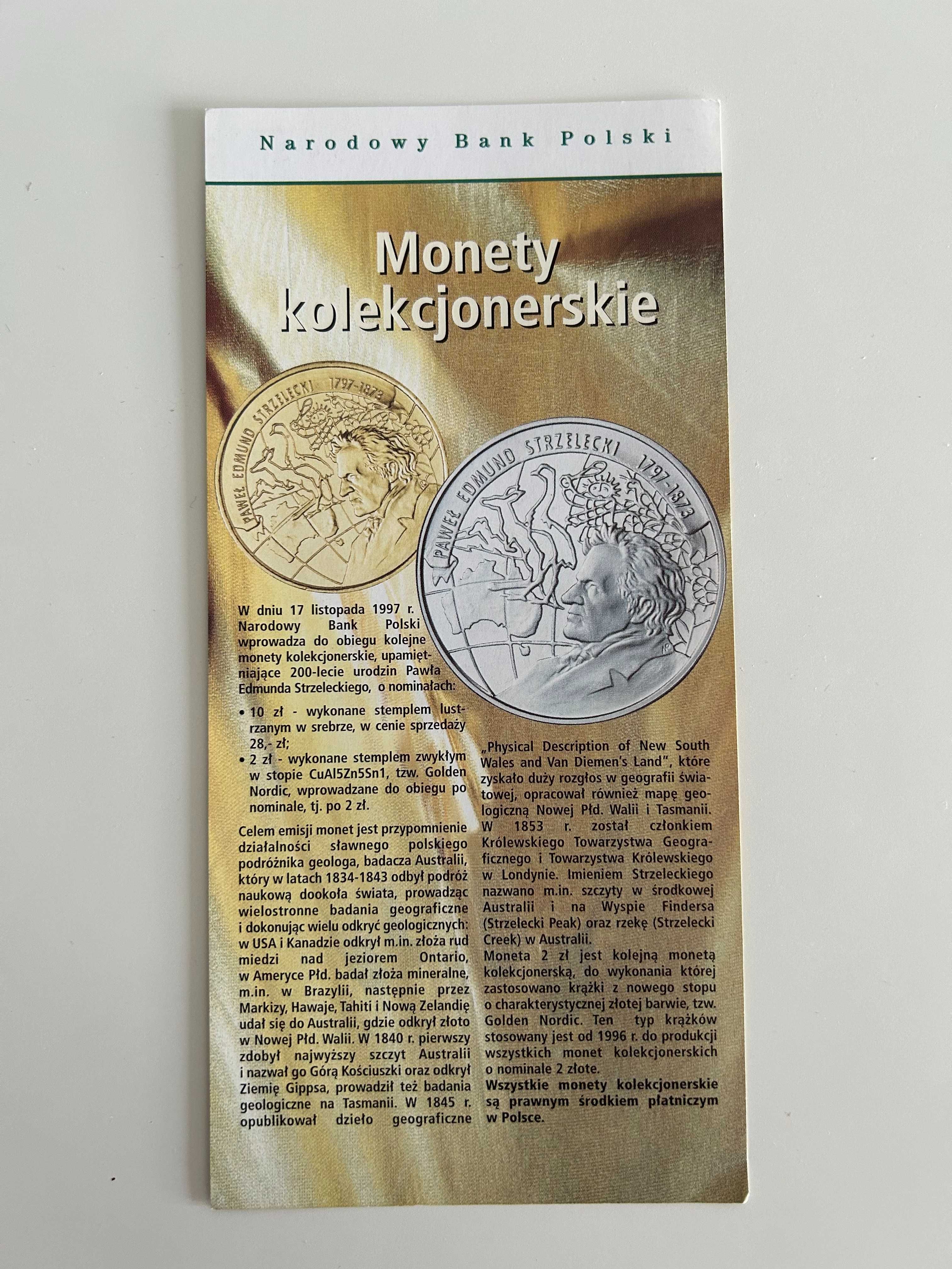 Folder emisyjny Paweł Edmund Strzelecki 1997 rok