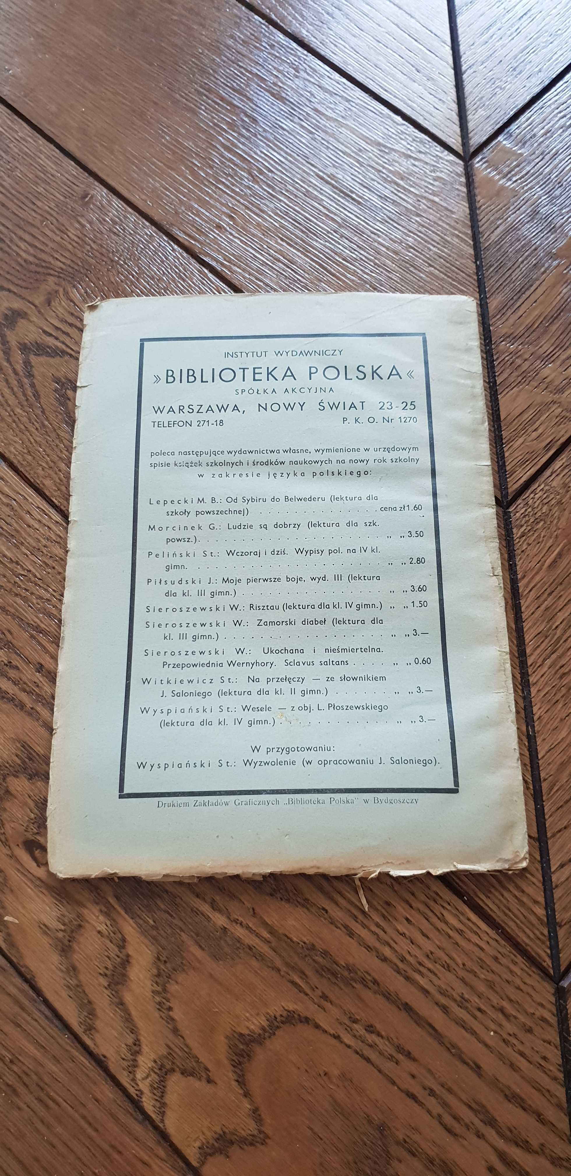 Książka rok 1937 "Polonista" Towarzystwo Polonistów RP