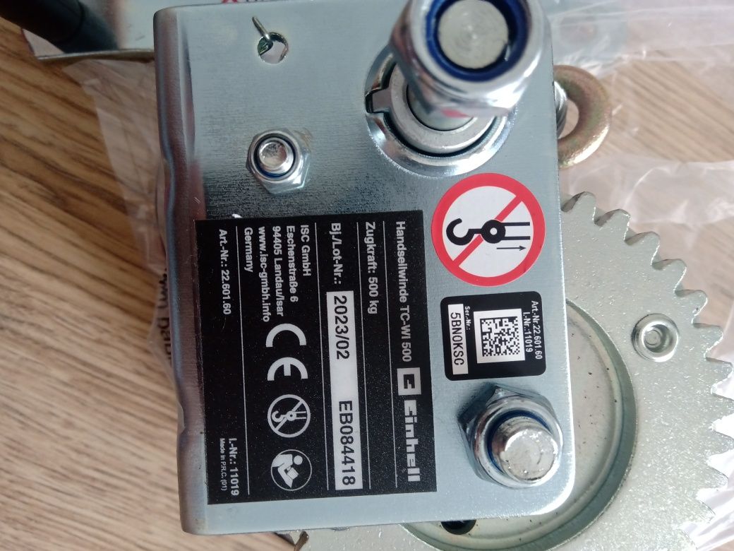 Einhell Wciągarka ręczna TC-WI 500 (maks. nośność 500 kg, 10 m linka