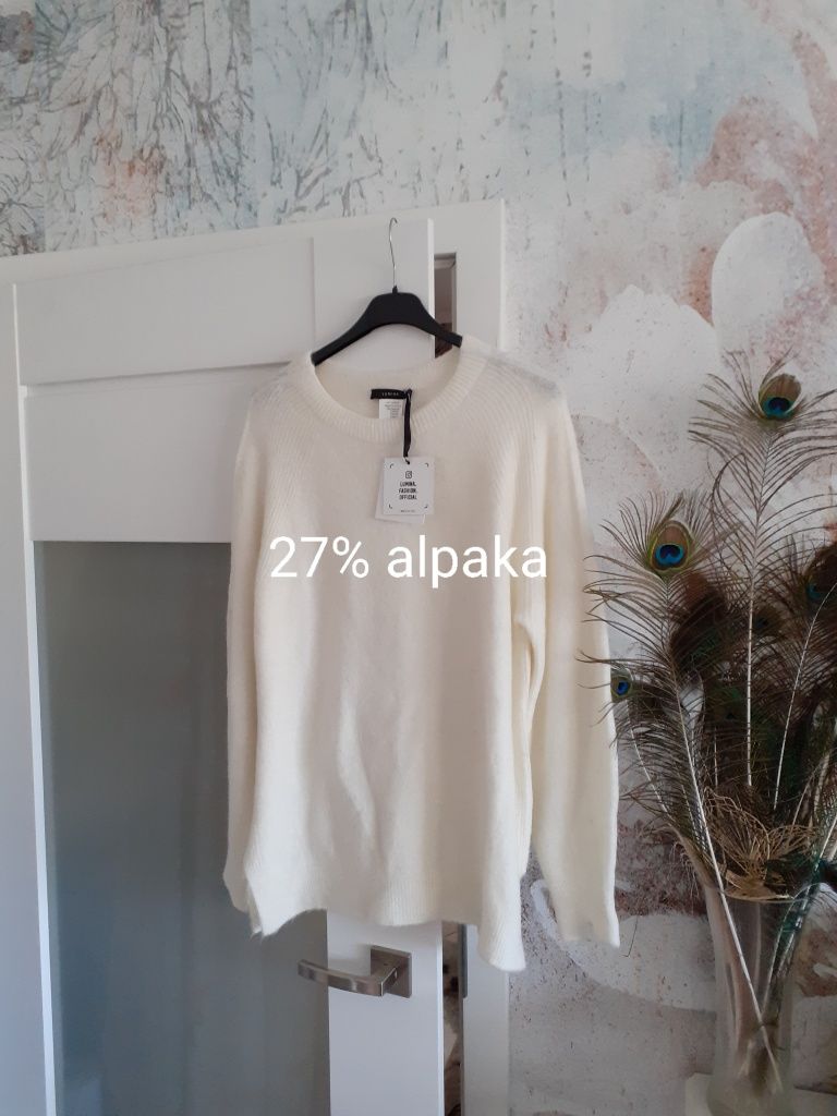 Sweter lekki 27% alpaka Lumina rozm uniwersalny