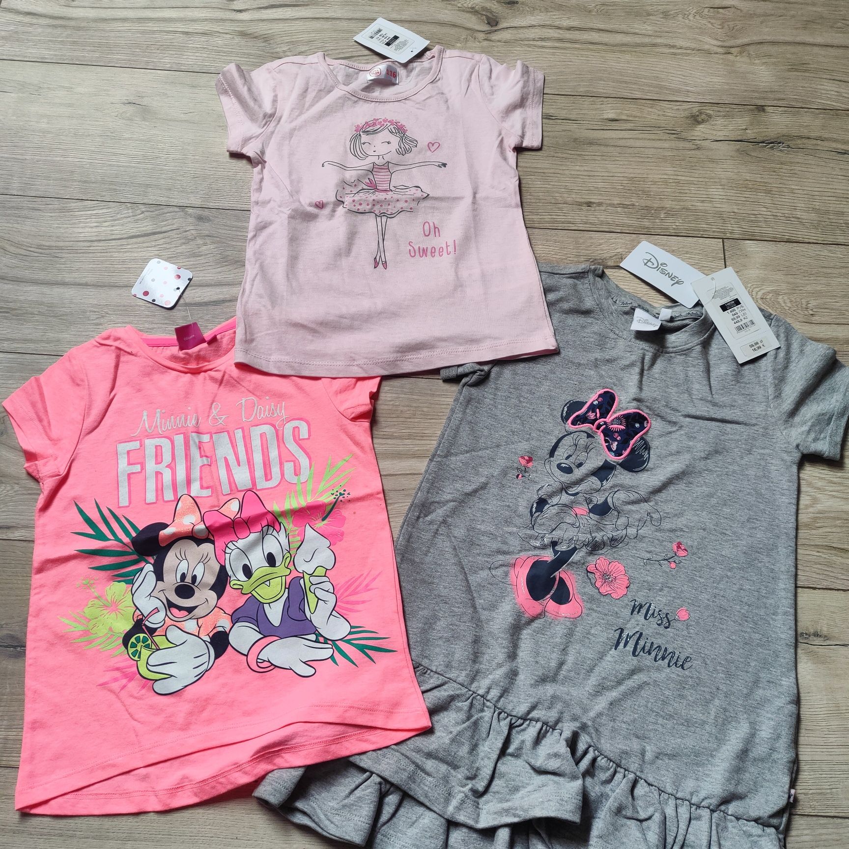 Zestaw bluzeczki t-shirt Minnie Disney tunika sukienka