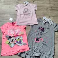 Zestaw bluzeczki t-shirt Minnie Disney tunika sukienka