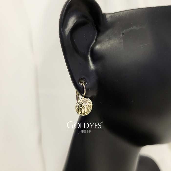 Złote kolczyki DIAMENTOWANE próba 585