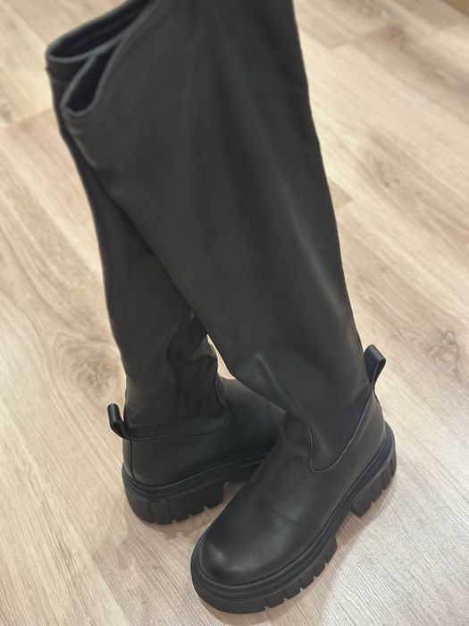 Шкіряні жіночі ботфорди  (демісезон, єврозима)