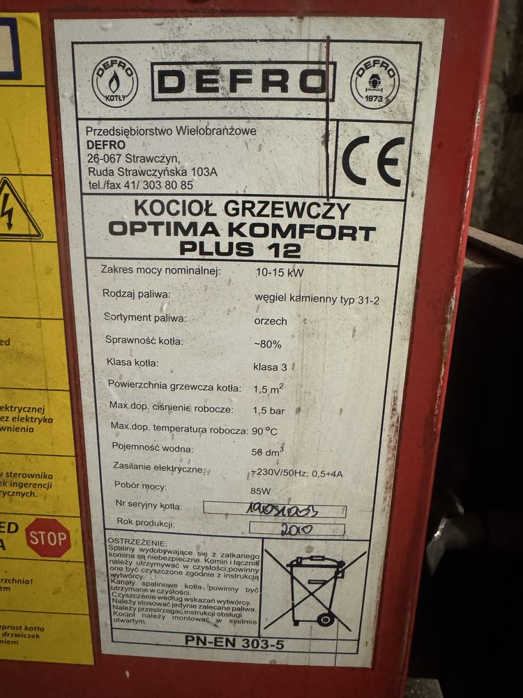 Kociol defro optima komfort plus 12