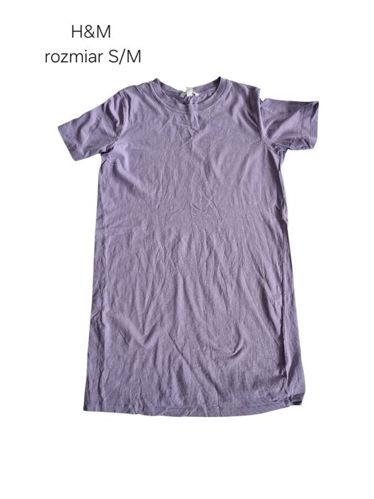 Luźna liliowa sportowa sukienka H&M rozmiar S/M 36/38