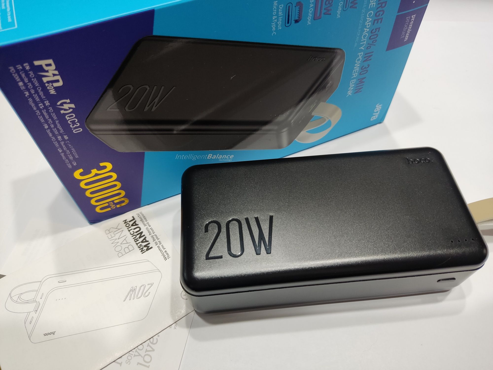 Павербанк Hoco 30000mAh Power Bank Повербанк аккумулятор J87B