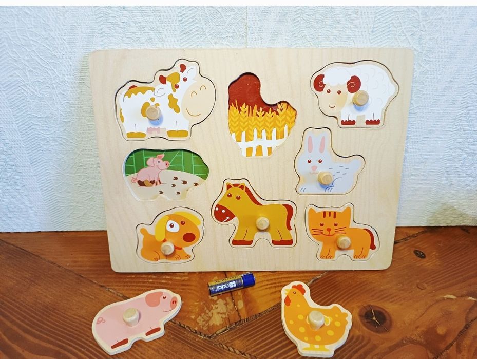 Вкладиші пазли дерев'яні кубики сортер іграшка Монтесорі