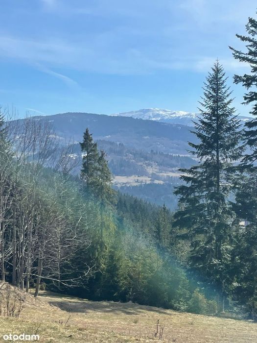 BESKIDY, widokowa działka na przełęczy, 750mnpm, gminny asfalt, prąd
