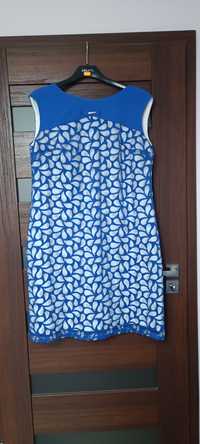 Sukienka biało-niebieska 50