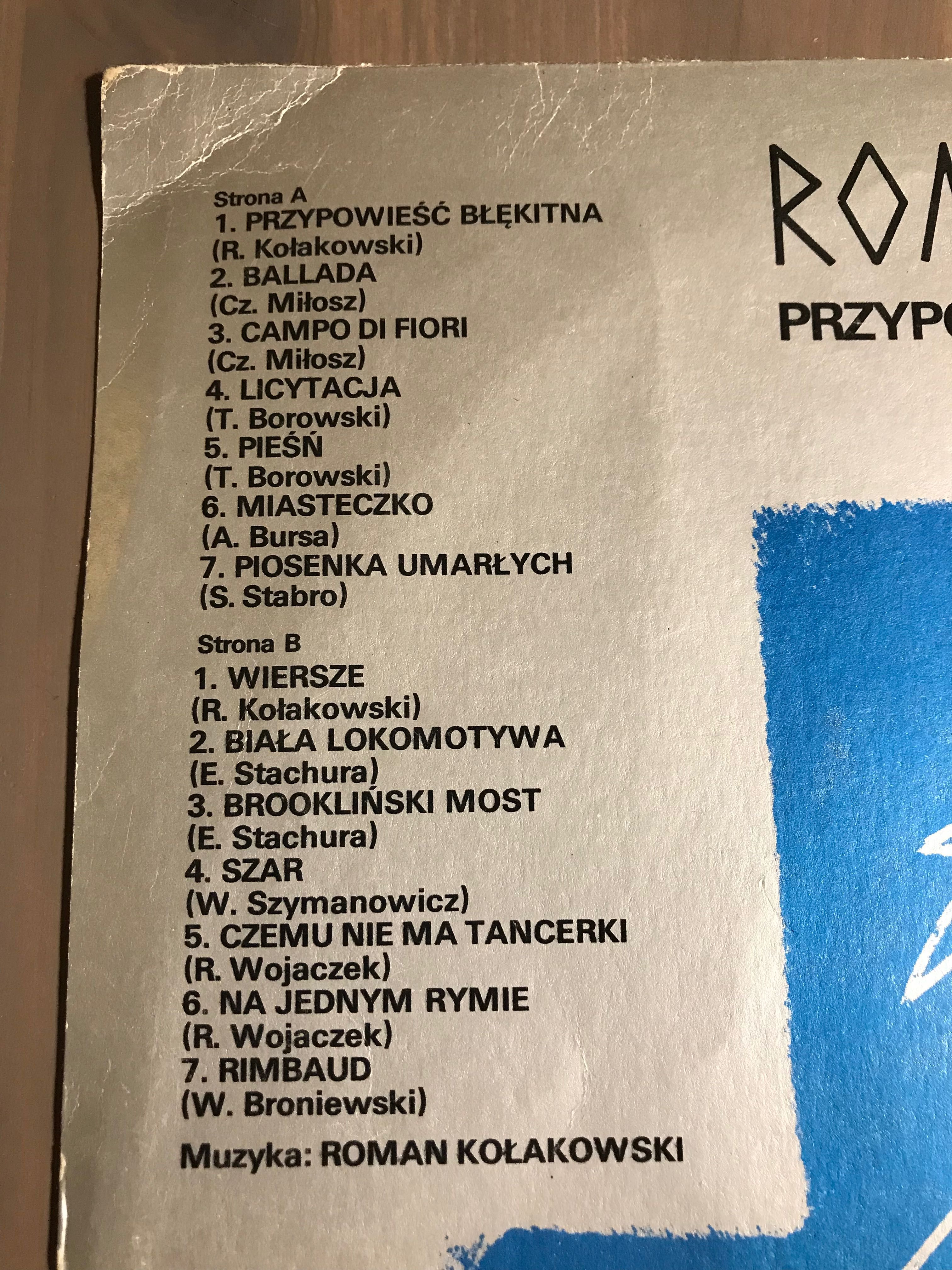 Roman Kołakowski Przypowieść Błękitna płyta winylowa 1985