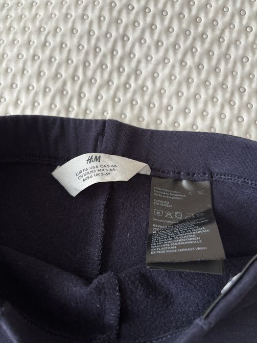 REZERWACJA NOWE Legginsy H&M 116 ocieplane granatowe i czarne