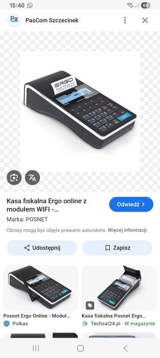 Kasa fiskalna Postnet Ergo Online z Wi-Fi
