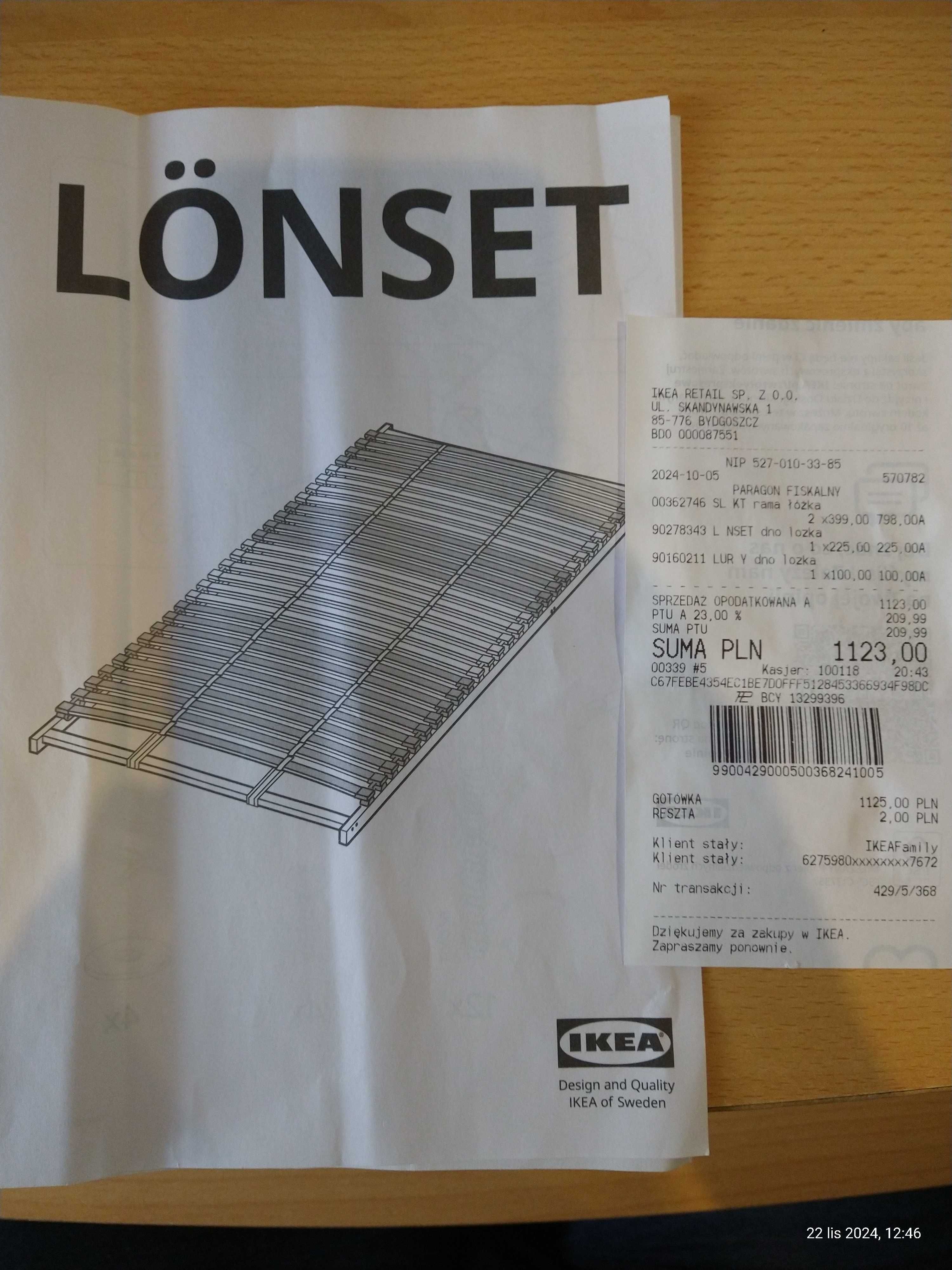 Nowy stelaż dno łóżka IKEA Lonset