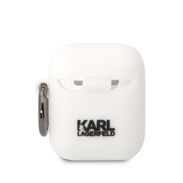 Etui na słuchawki AirPods 1/2 Karl Lagerfeld 3D - Biały