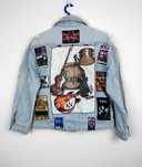 Kurtka jeansowa The Beatles naszywki denim retro r. S