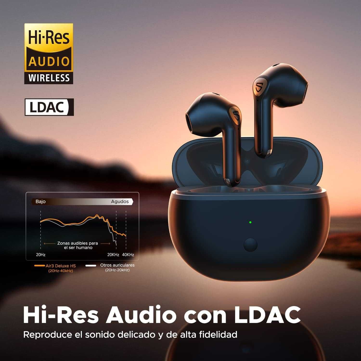 SoundPEATS Air3 Deluxe HS com certificação de áudio e codec LDAC