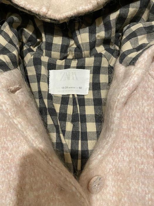 Тепле стильне пальто дівчинці фірми zara із шерстю альпака