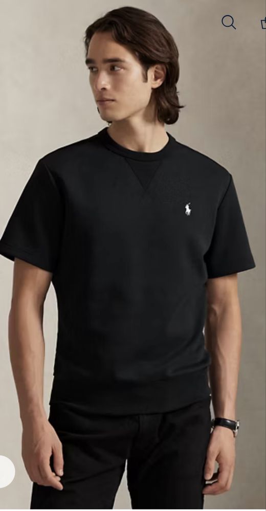 Sweatshirt de manga curta em malha dupla Polo Ralph Lauren