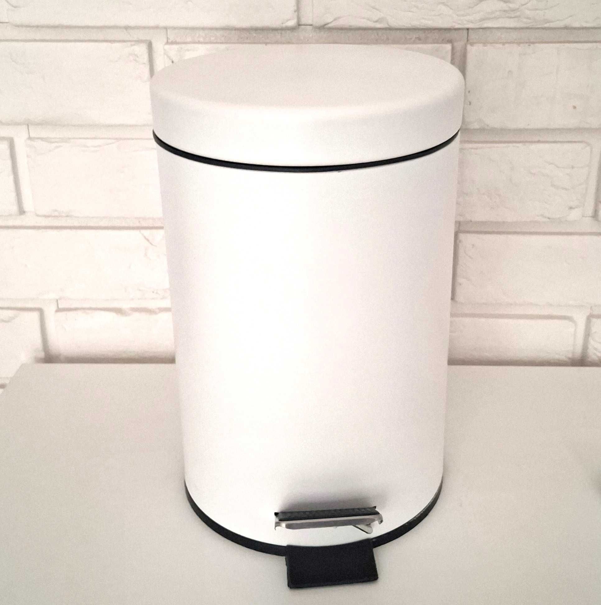 Kosz na śmieci na pedał, do łazienki, biura - biały, 3 l