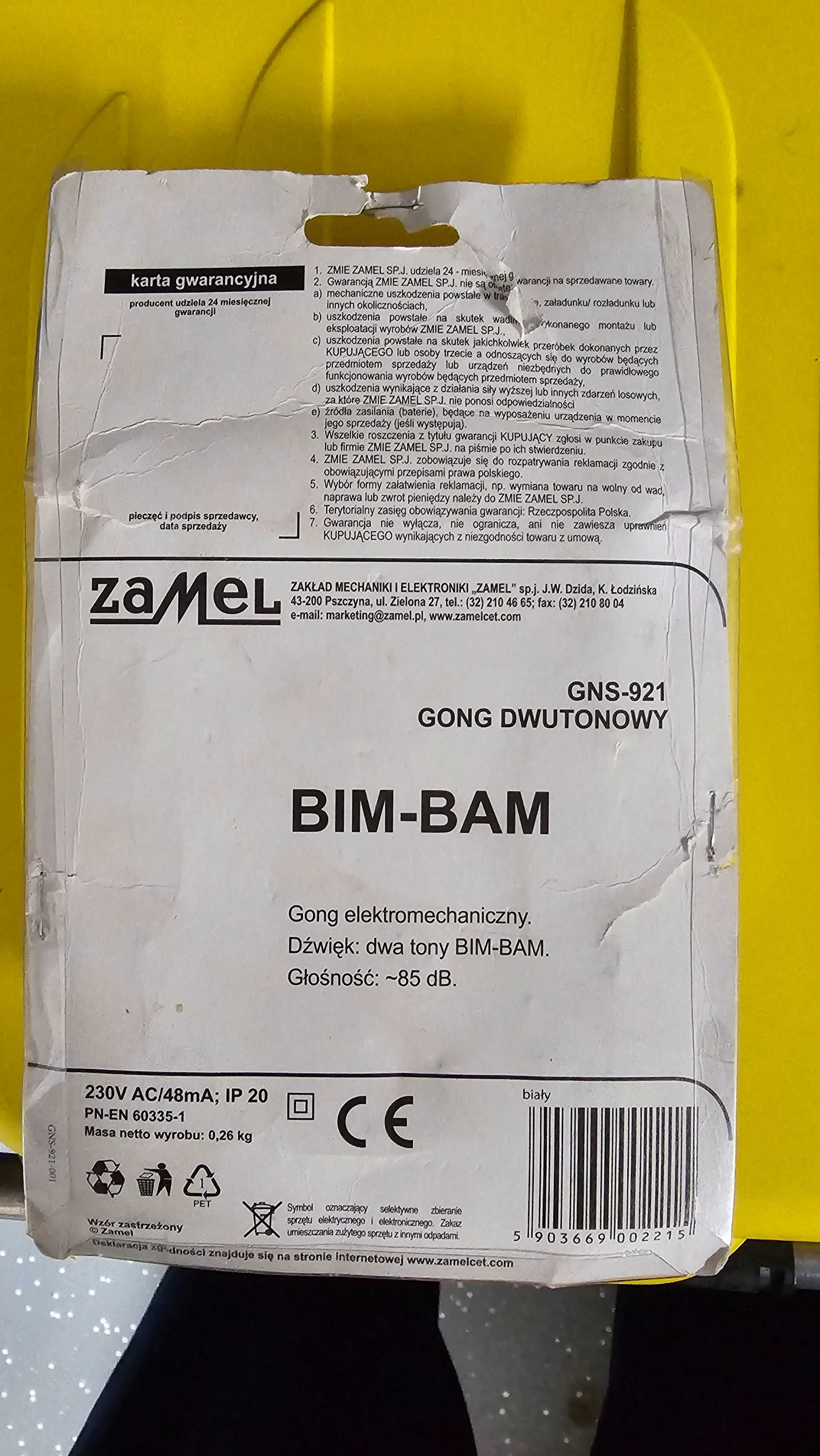 ZAMEL Gong dwutonowy BIM-BAM - 230V AC - GNS-921