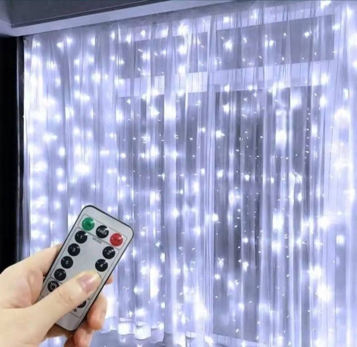 АКЦІЯ, Новорічна гірлянда-ШТОРА 300 LED 3х3 м. з дистанційним пультом