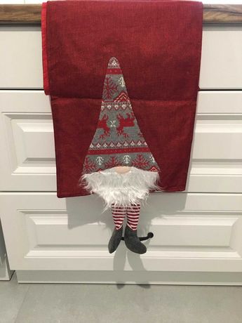 Świąteczny bieżnik obrus z lalką 3d dekoracje świąteczne