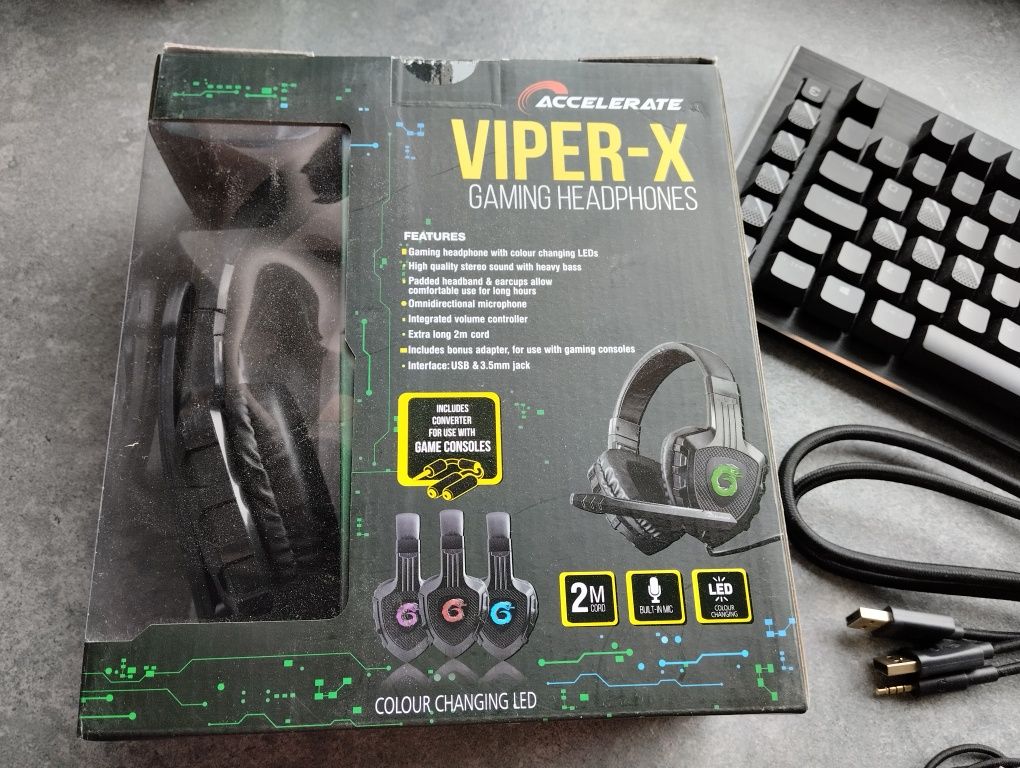 Zestaw Gamingowy Myszka(Razer) Klawiatura(Evga Z20) Słuchawki Viper-X