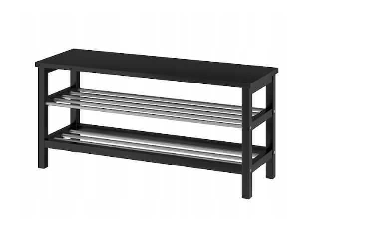 Ikea Tjusig , ławeczka z półkami  i wieszak, stan   bdb