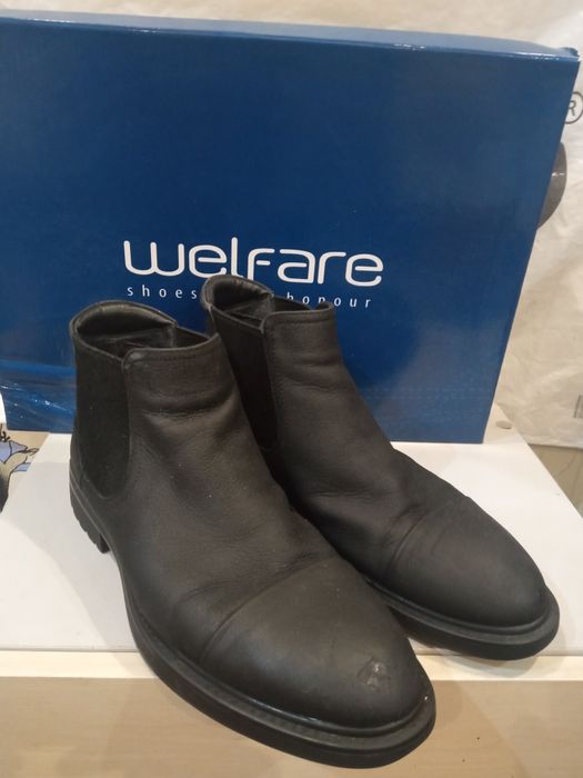Продам мужские демисезонные кожаные утеплённые ботинки Welfare