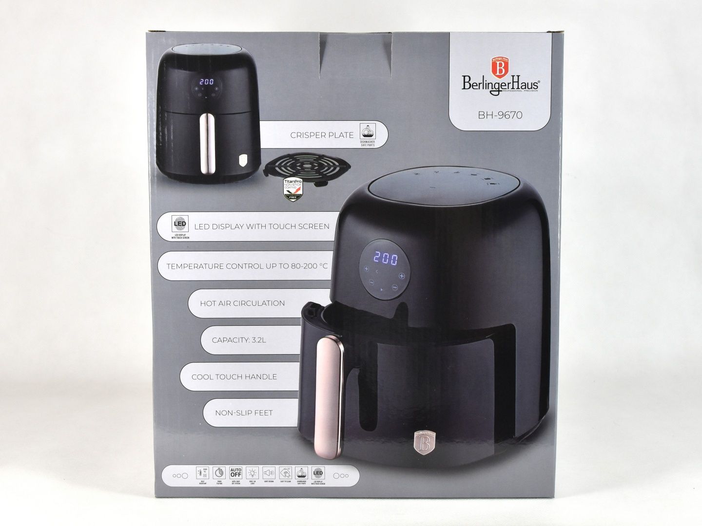 Frytkownica beztłuszczowa Berlinger Haus BH-9670, Air Fryer (NOWA)