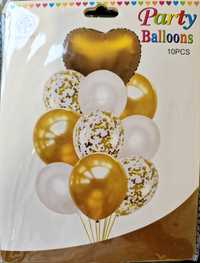 Balony zestaw balonów z konfetti 10sztuk mix kolor