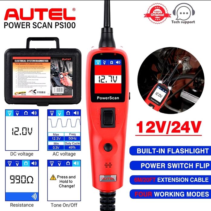 Autel PowerScan PS100 – Teste de Circuito Elé