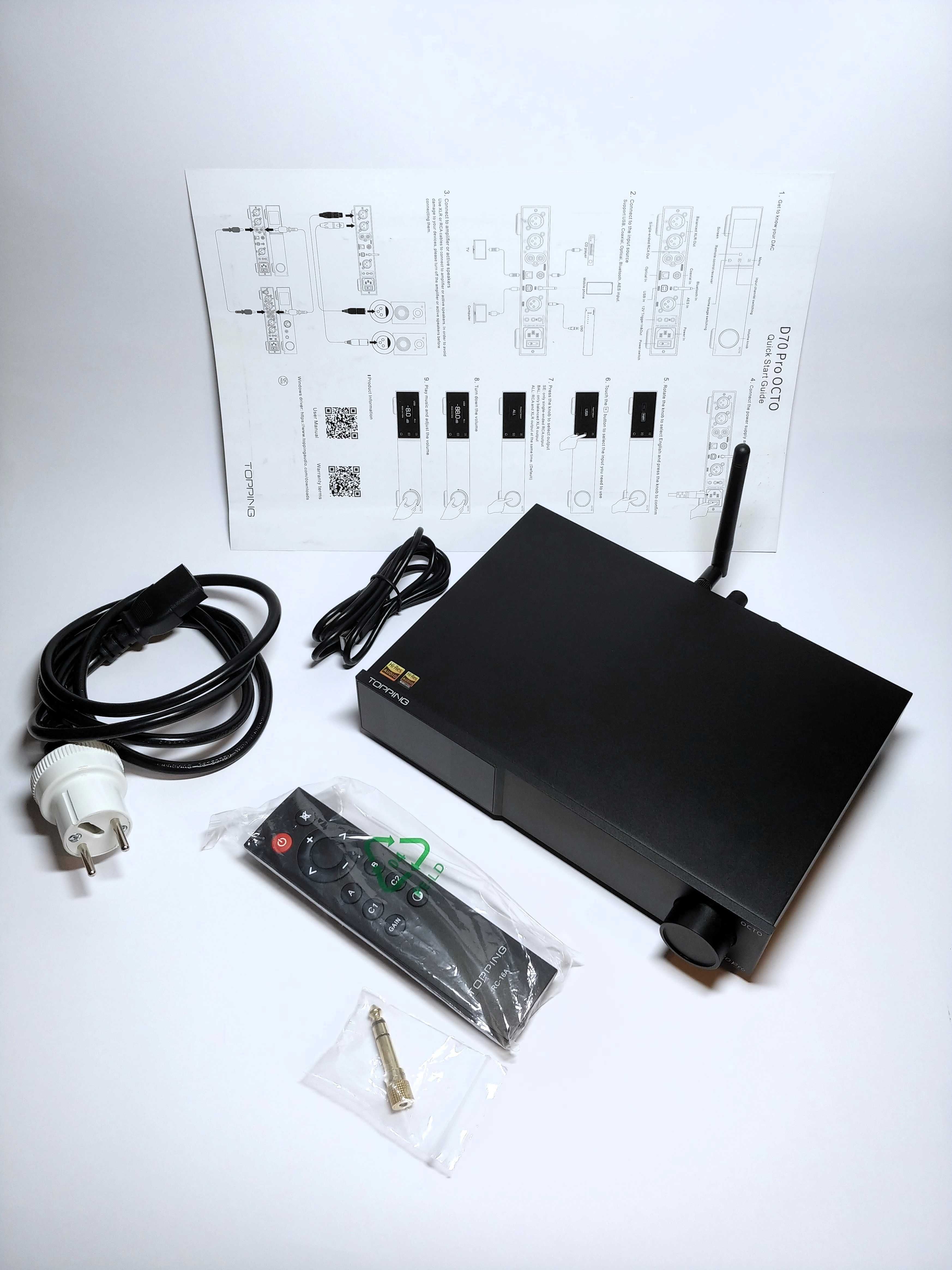 Topping D70 Pro OCTO Black 8x CS43198 XMOS BT5.1 LDAC 32/768 DSD512