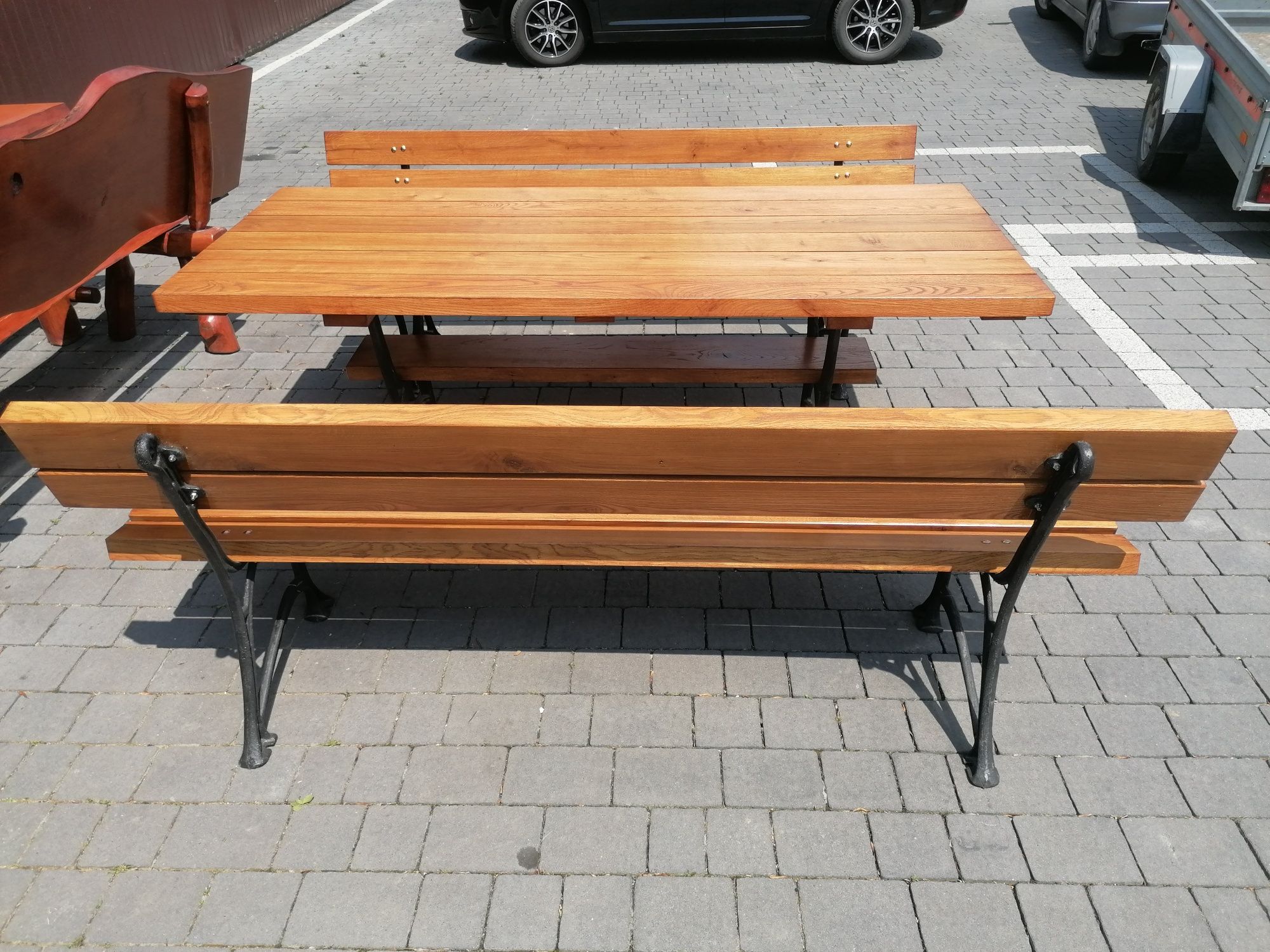 Meble ogrodowe stół i ławki, 180 cm