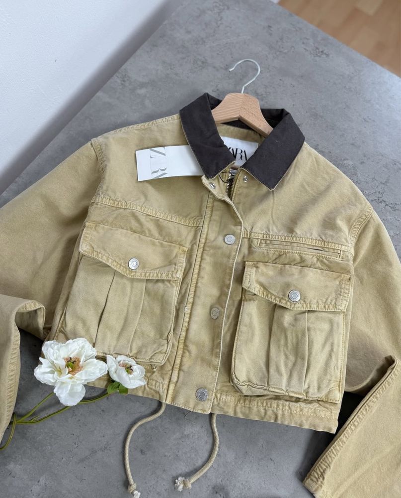 Стильна вкорочена джинсовка ZARA