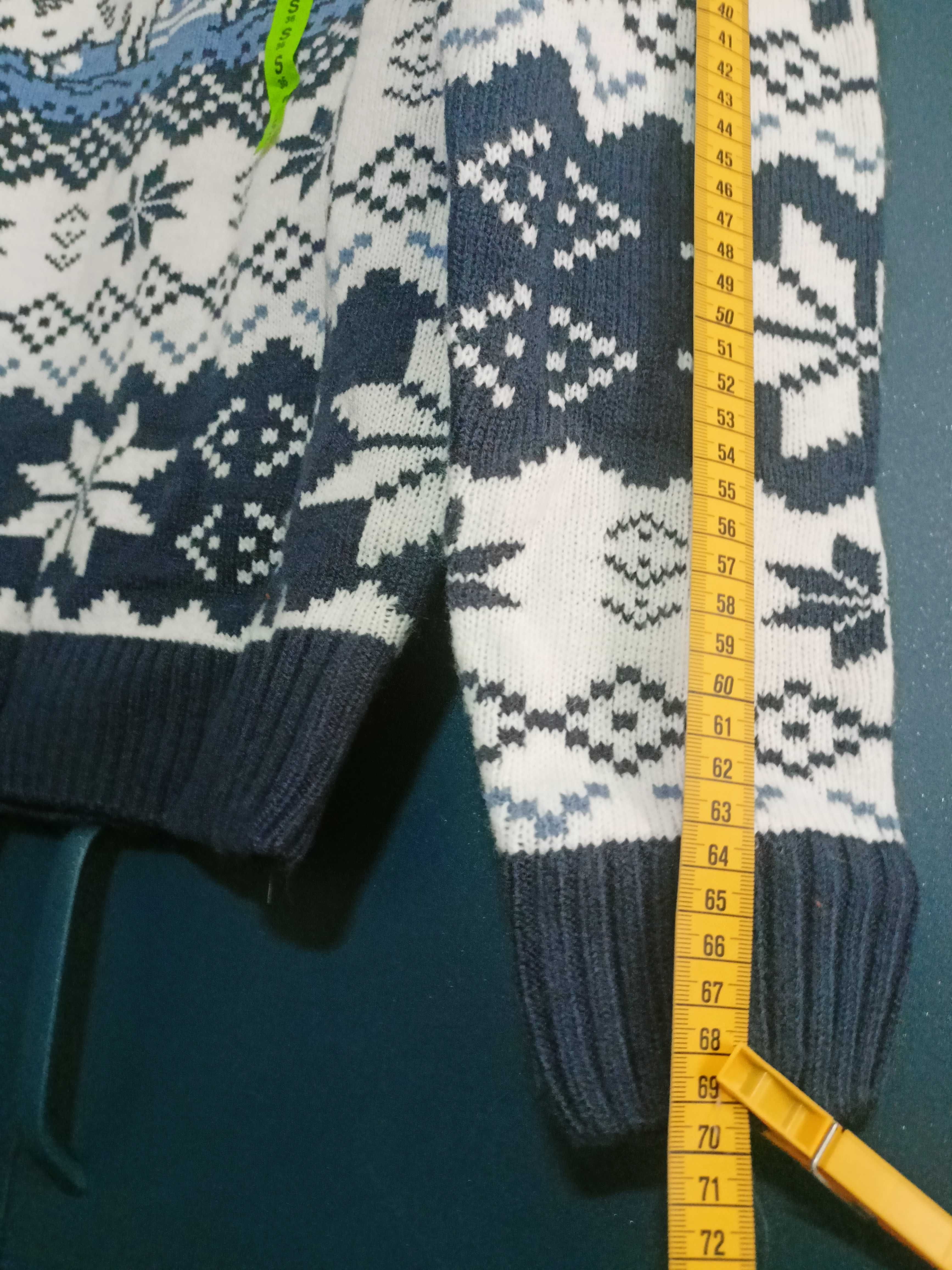 sweter męski zimowy w wilki fullprint nadruk góry House S ciepły